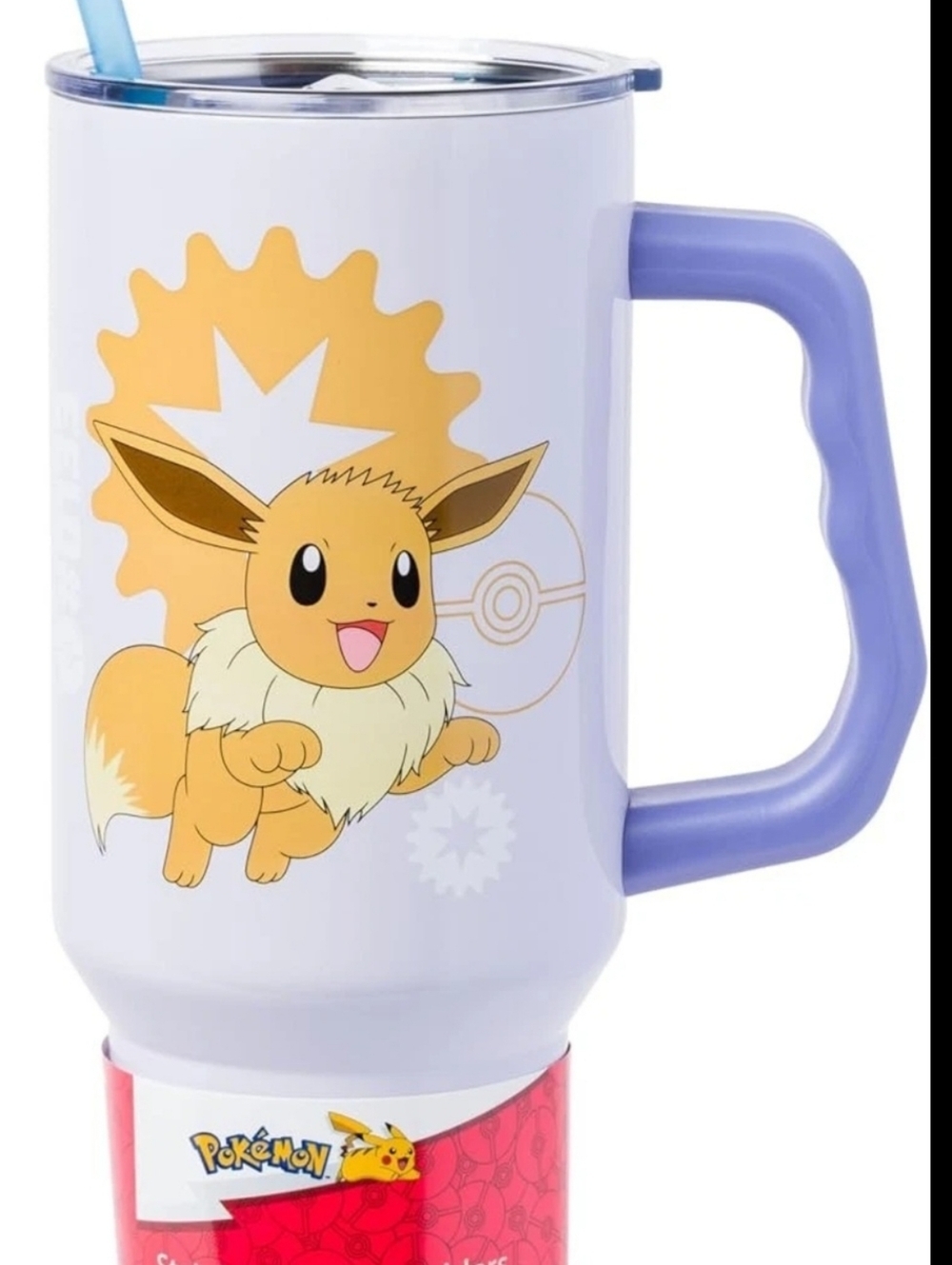 Pokémon Eevee 40 oz Stainless Steel Insulated Tumbler with Handle & Straw - Picture 3 of 16